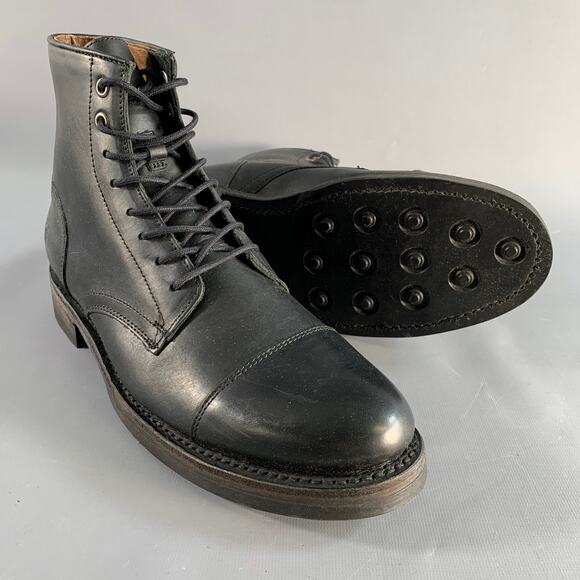 FRYE Size 8.5 Black Leather Lace Up Boots main image 4
